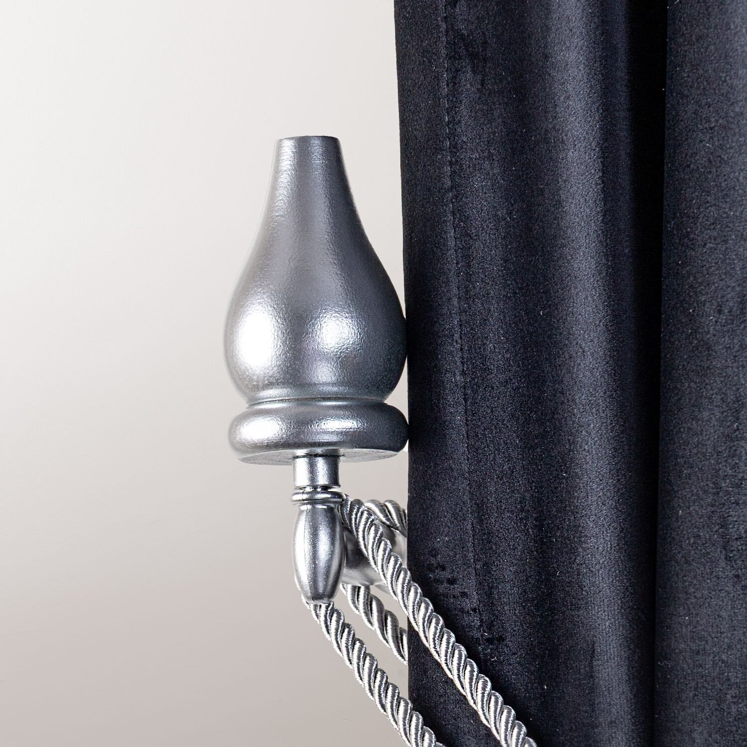 Ahşap Fon Perde Duvar Bağlama Aparatı (renso) Perde Aksesuarı Gümüş