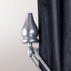 Ahşap Fon Perde Duvar Bağlama Aparatı (renso) Perde Aksesuarı Gümüş