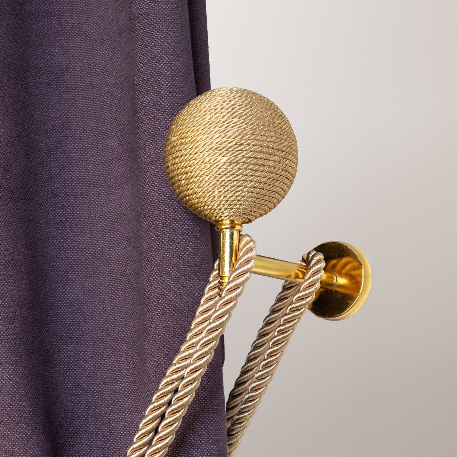 İp Sargı Fon Perde Duvar Bağlama Aparatı (renso) Perde Aksesuarı Altın