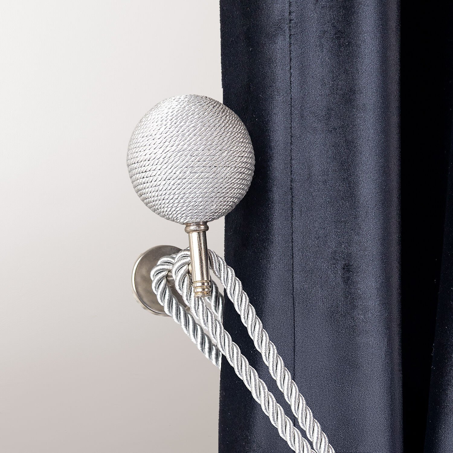İp Sargı Fon Perde Duvar Bağlama Aparatı (renso) Perde Aksesuarı Gümüş