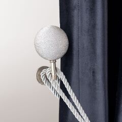 İp Sargı Fon Perde Duvar Bağlama Aparatı (renso) Perde Aksesuarı Gümüş
