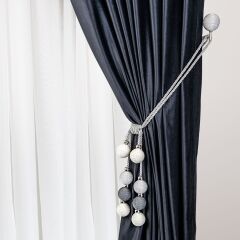 8 Toplu İp Sargı Perde Toplayıcı – Renso Braçol Takım Gri-Krem-Füme