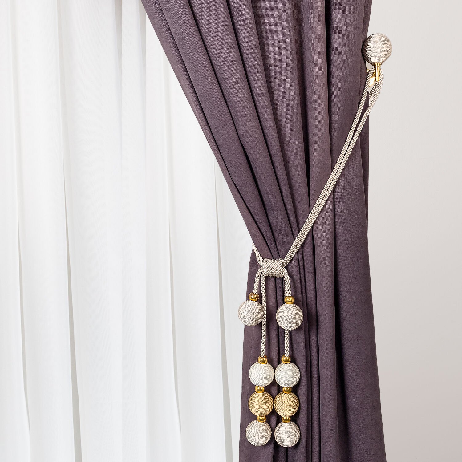 8 Toplu İp Sargı Perde Toplayıcı – Renso Braçol Takım Gold-Krem-Nohut