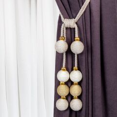 8 Toplu İp Sargı Perde Toplayıcı – Renso Braçol Takım Gold-Krem-Nohut