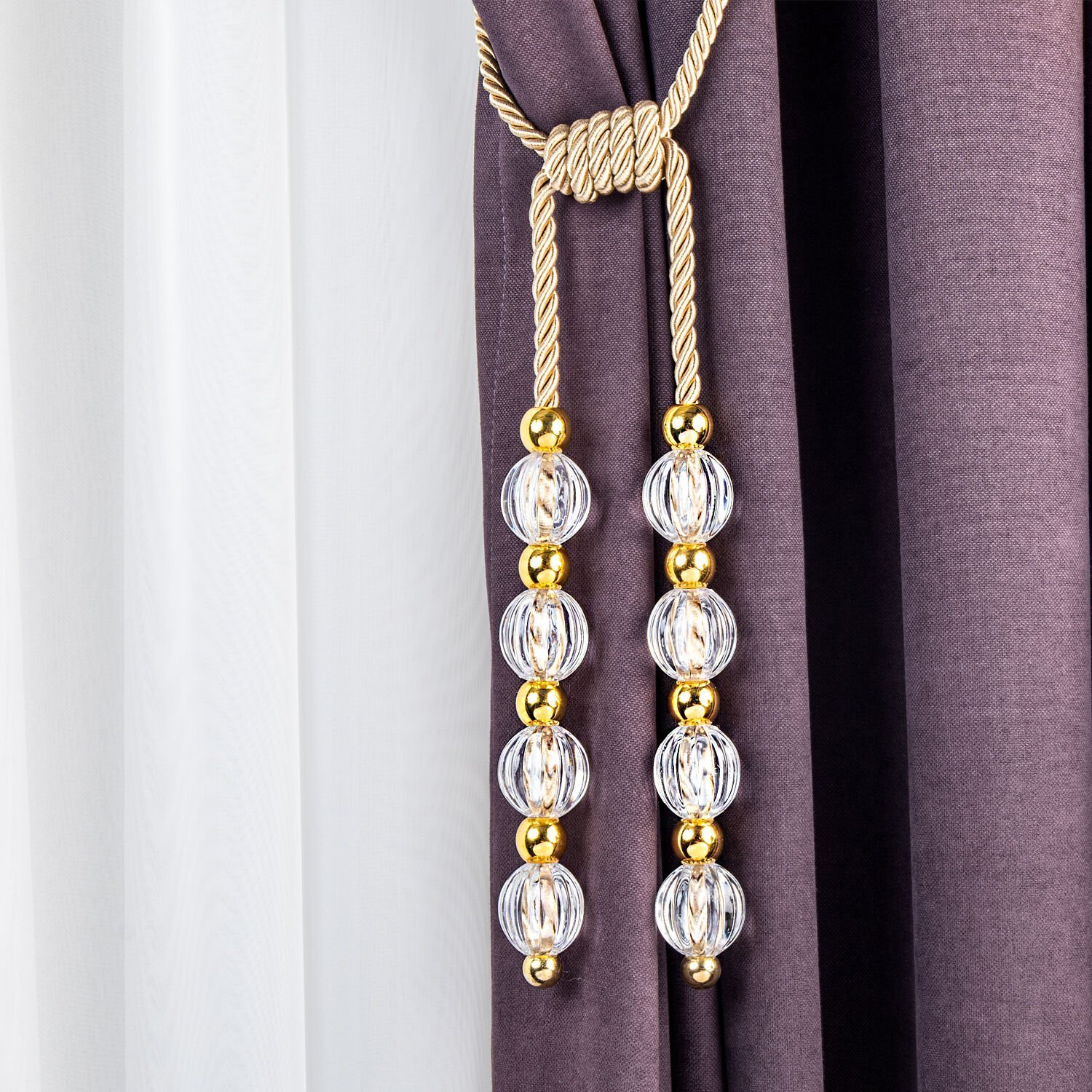 Kornişe Takmalı Perde Bağı Braçol Perde Aksesuarı Altın