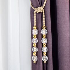 Kornişe Takmalı Perde Bağı Braçol Perde Aksesuarı Altın