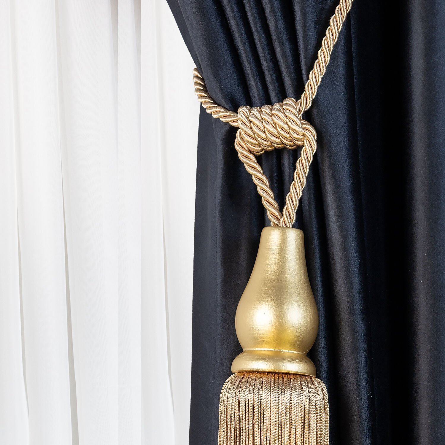 Kornişe Takmalı Ahşap Perde Bağı Braçol Perde Aksesuarı