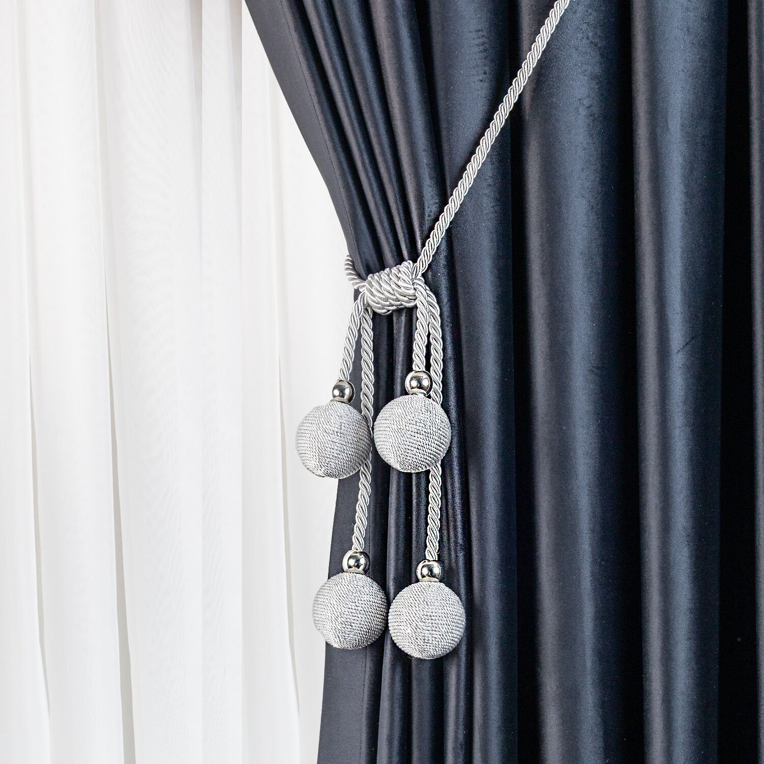 Kornişe Takmalı 4 Toplu İp Sargı Perde Bağı Braçol Perde Aksesuarı