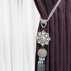 Çiçek Model Taşlı Perde Toplayıcı – Renso Braçol Takım