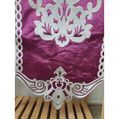 İpek Kadife Üzerine Lazer Kesim Baskı Dekoratif Perde Runner