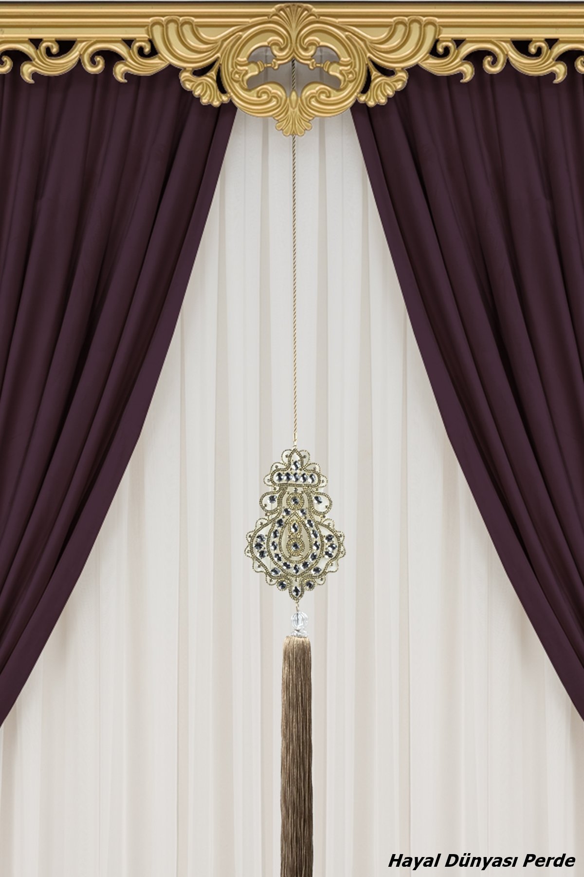 Özel Tasarım Taşlı Perde Sarkıt Süsü Perde Aksesuarı