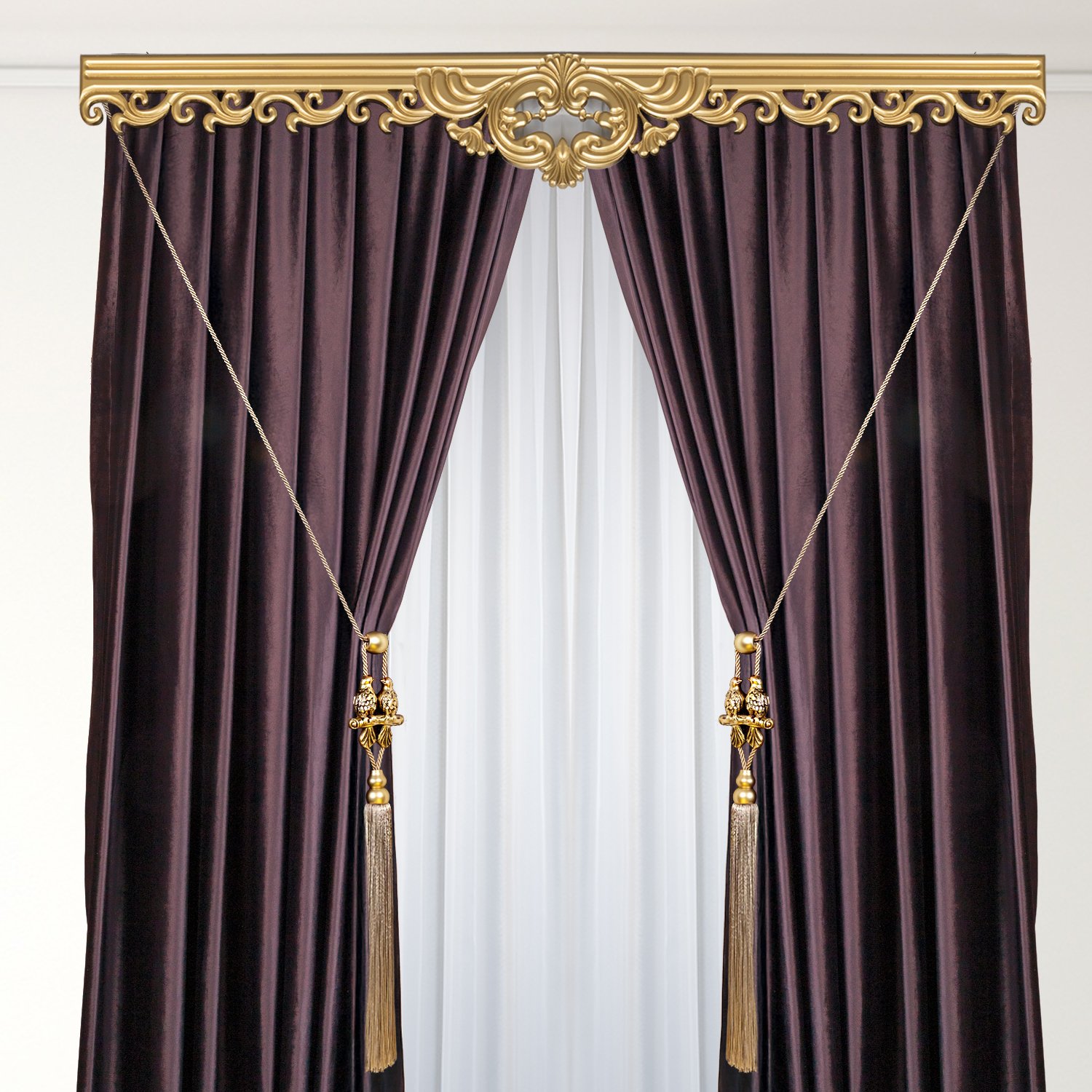 Kornişe Takmalı Kuş Detaylı Perde Bağı Braçol Perde Aksesuarı