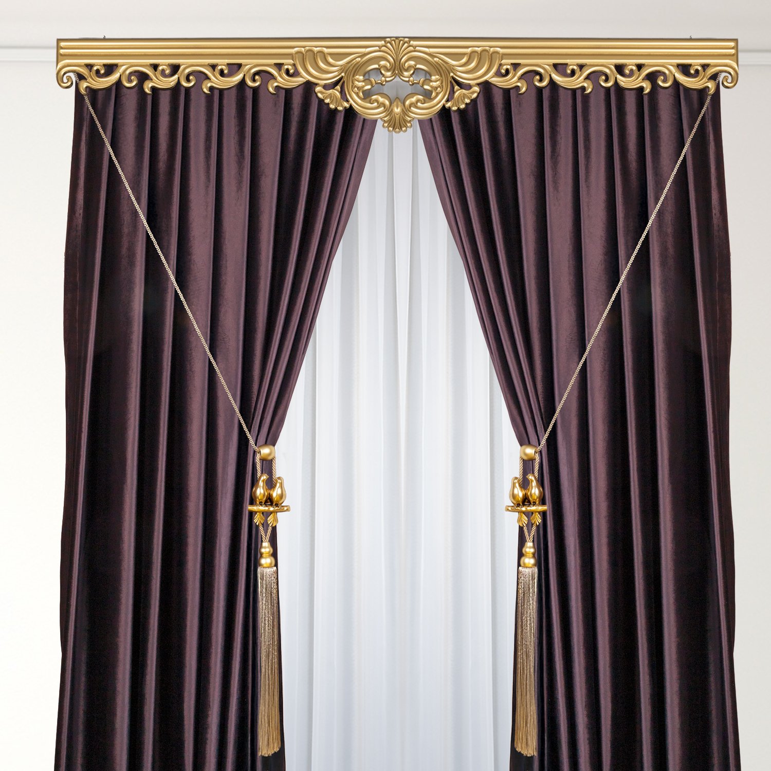 Kornişe Takmalı Kuş Detaylı Perde Bağı Braçol Perde Aksesuarı