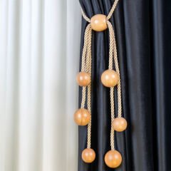 Kornişe Takmalı 6 Toplu Ahşap Perde Bağı Braçol Perde Aksesuarı