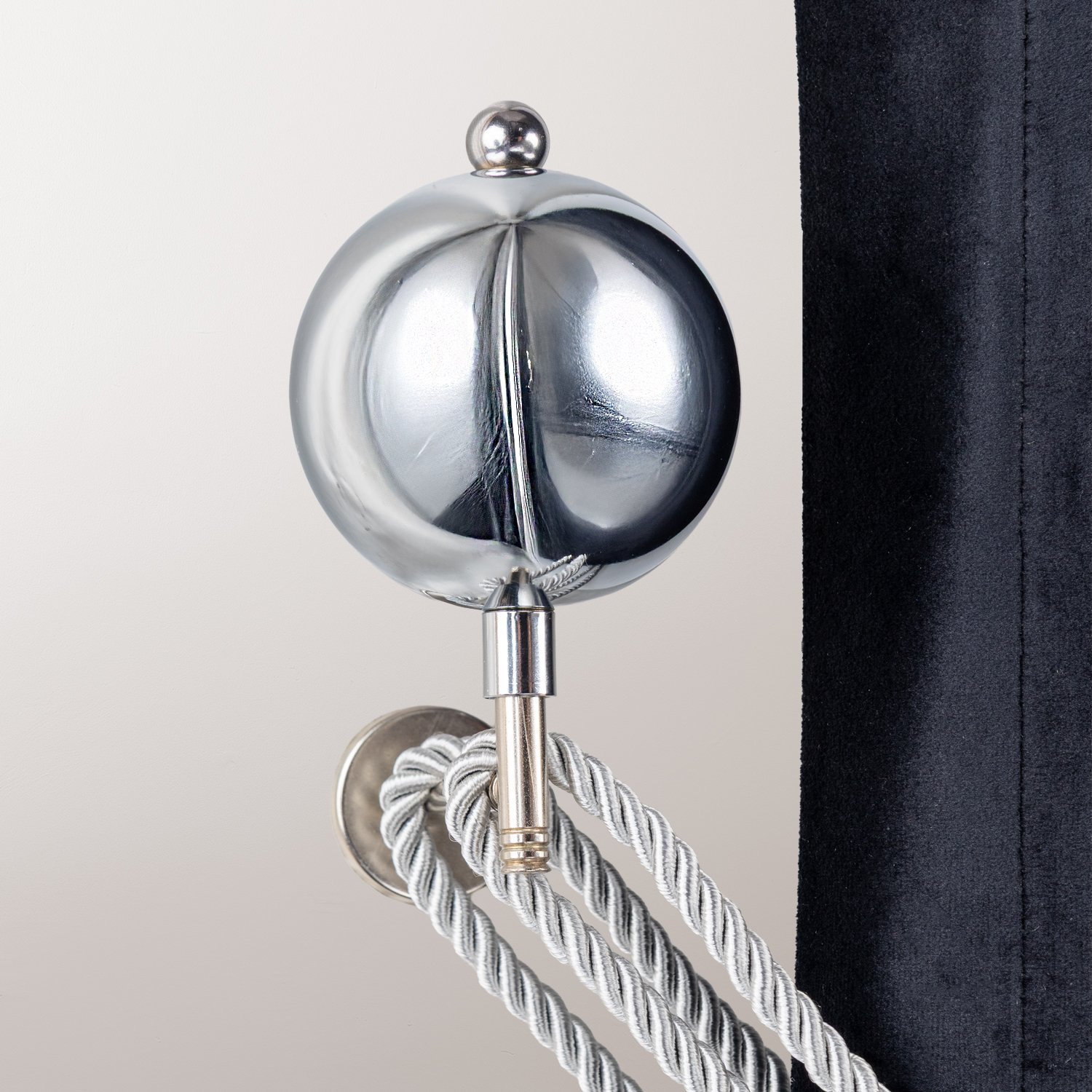 Metal Toplu Fon Perde Duvar Bağlama Aparatı (renso) Perde Aksesuarı Gümüş