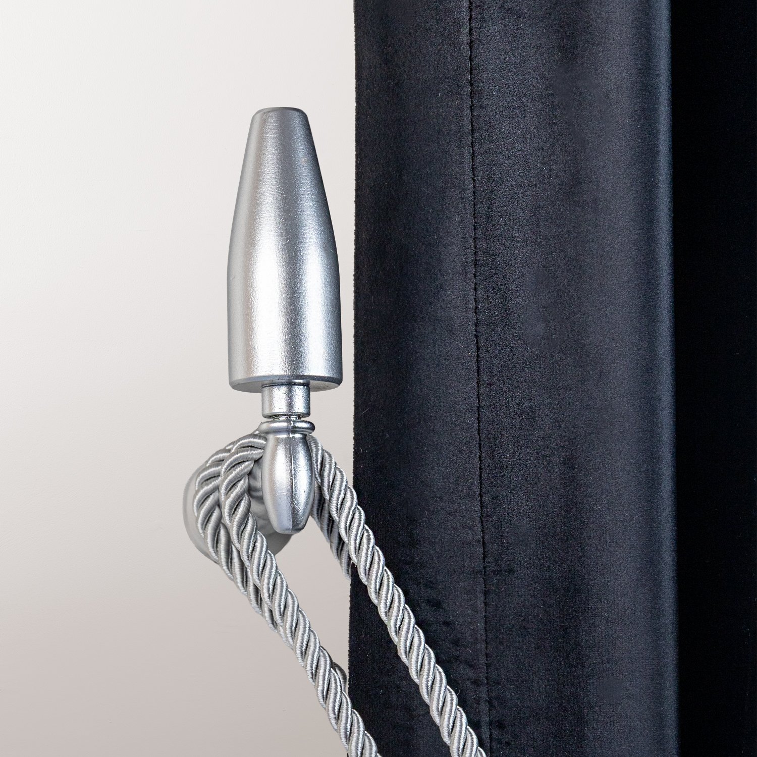 Ahşap Fon Perde Duvar Bağlama Aparatı (renso) Perde Aksesuarı Gümüş