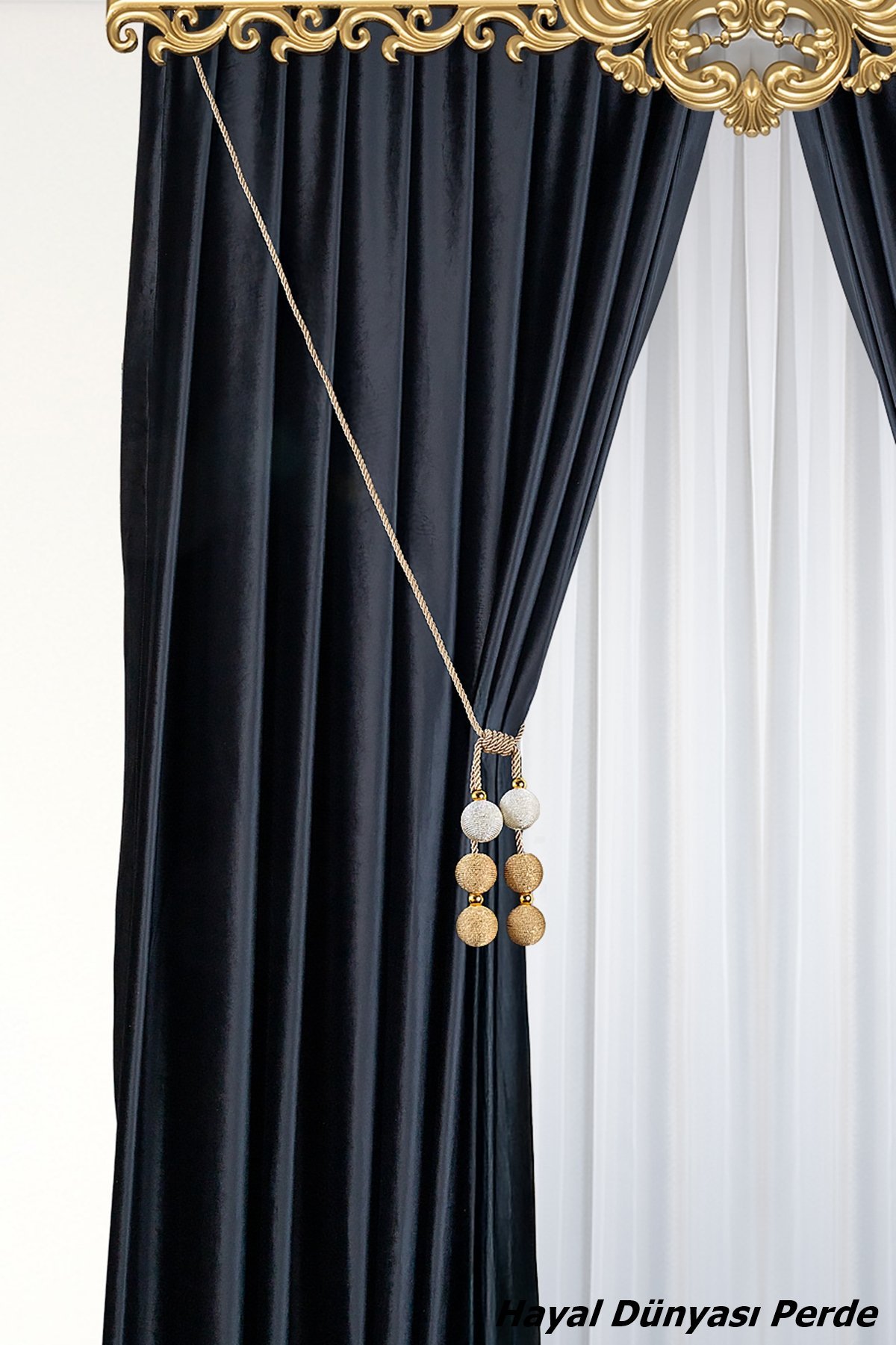 Kornişe Takmalı 6 Toplu İp Sargı Perde Bağı Braçol Perde Aksesuarı