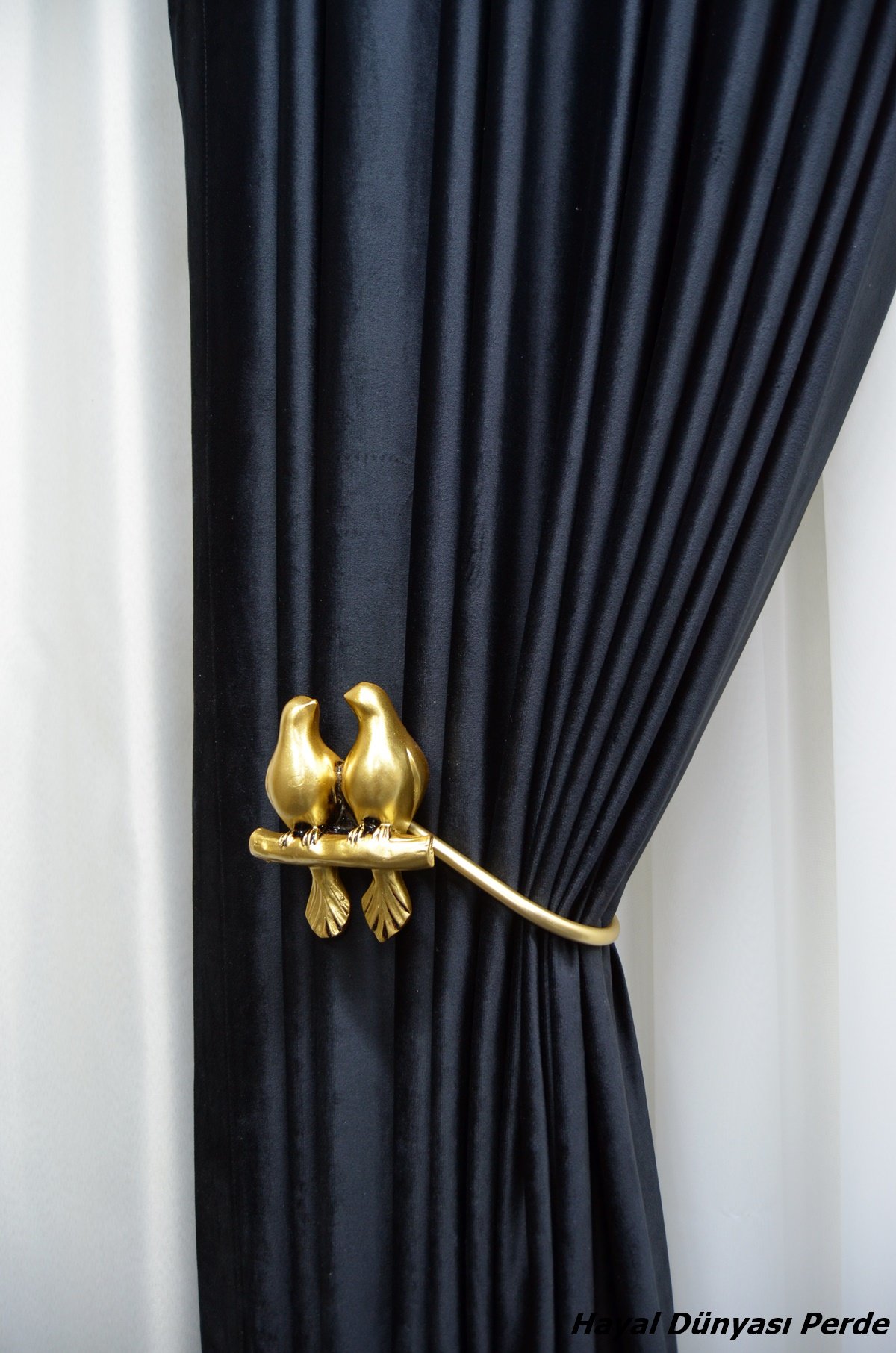 Kuş Detaylı Dekoratif Perde Kol Bağı