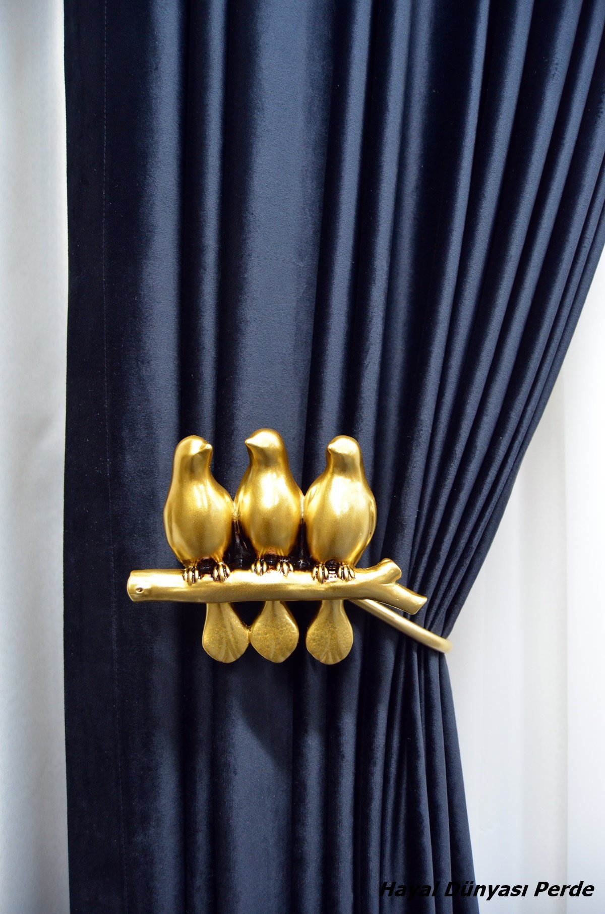 Kuş Detaylı Dekoratif Perde Kol Bağı