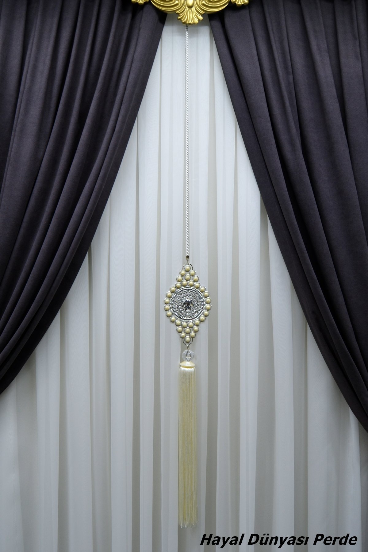 İnci Detaylı Perde Sarkıt Süsü Perde Aksesuarı